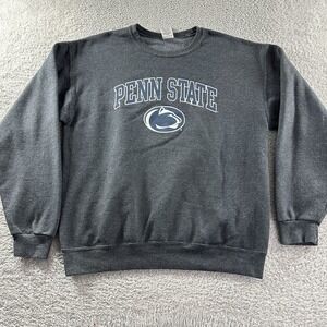 Penn State University Sweater Mens Large Gray  Pull‎ Over Jerzees Graphic